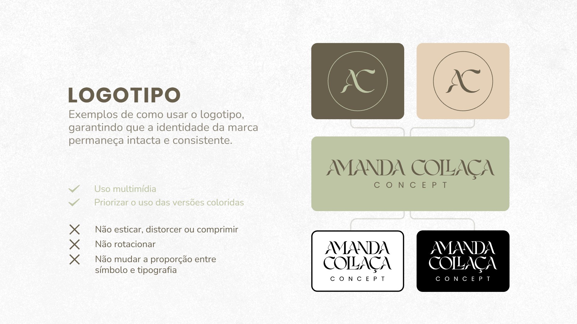 Amanda Collaça Concept — logotipo e versões