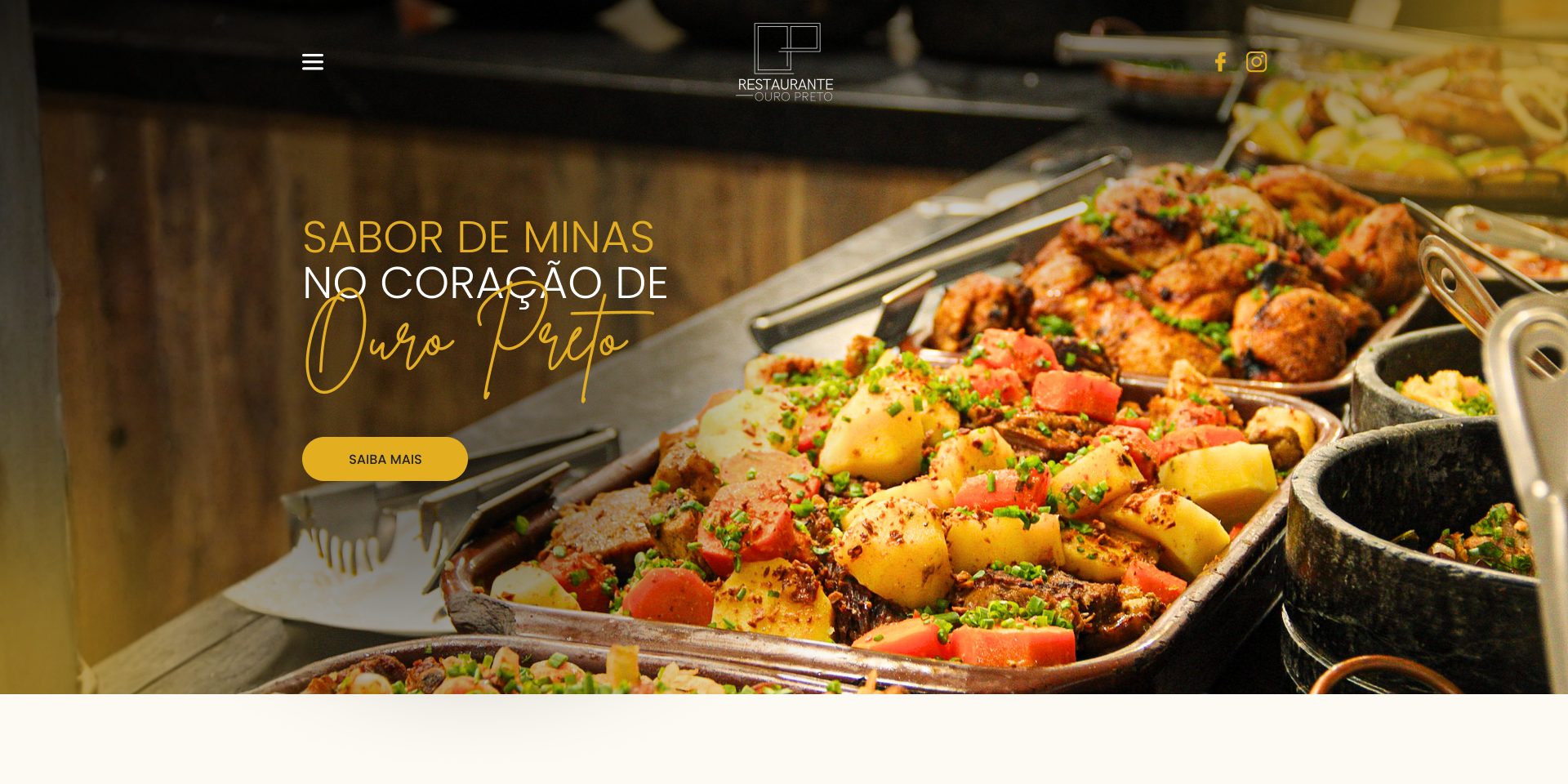 Site do Restaurante Ouro Preto
