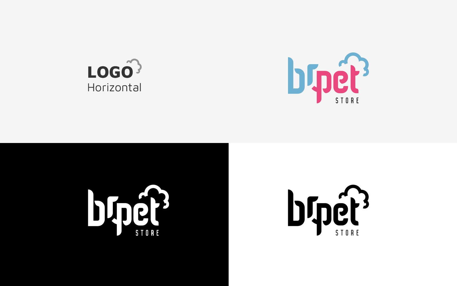 BR Pet Store — logotipo horizontal e versões