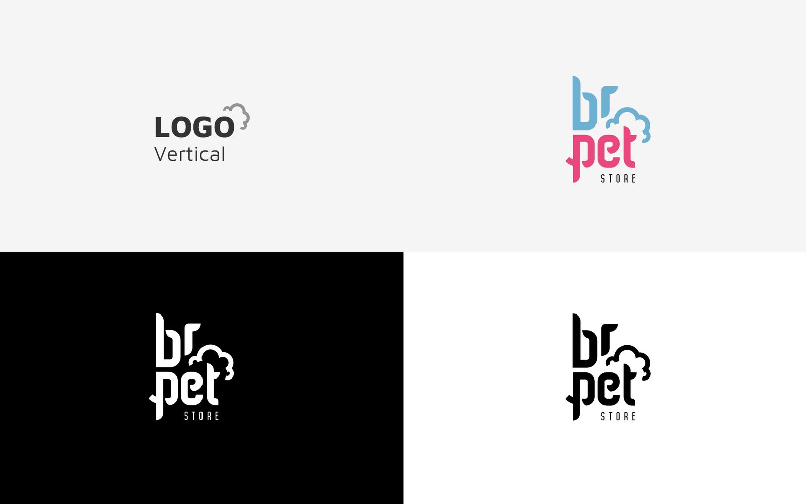 BR Pet Store — logotipo vertical e versões