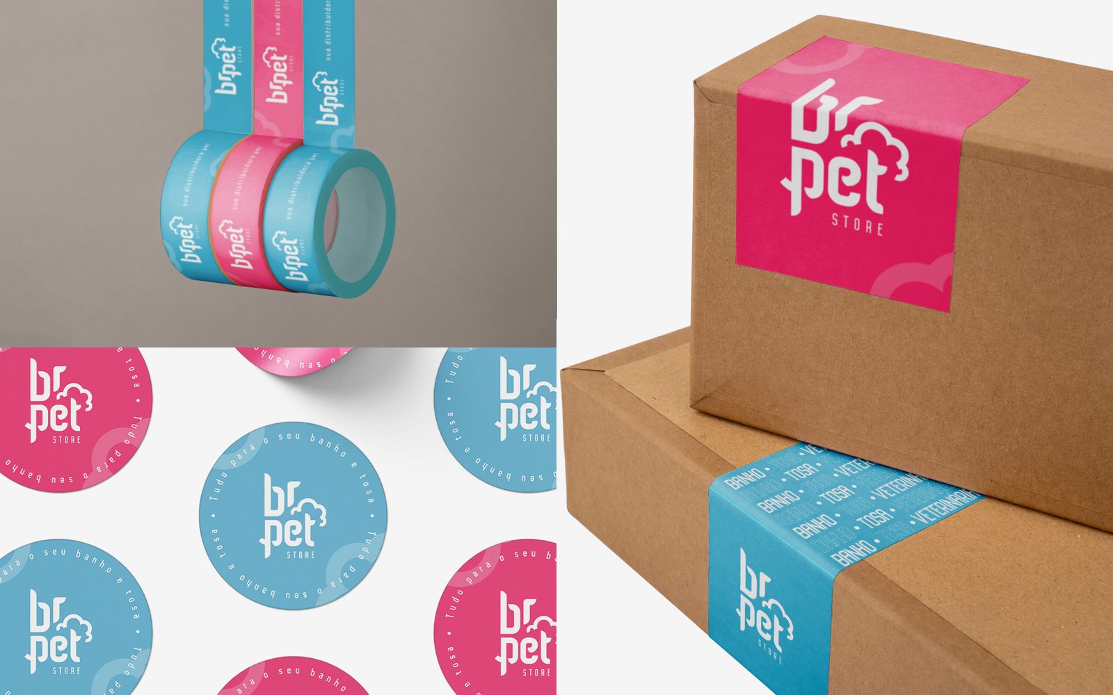 BR Pet Store — Caixas, fitas e adesivos